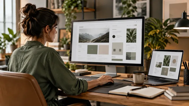 Criação de layouts de sites em um ambiente profissional